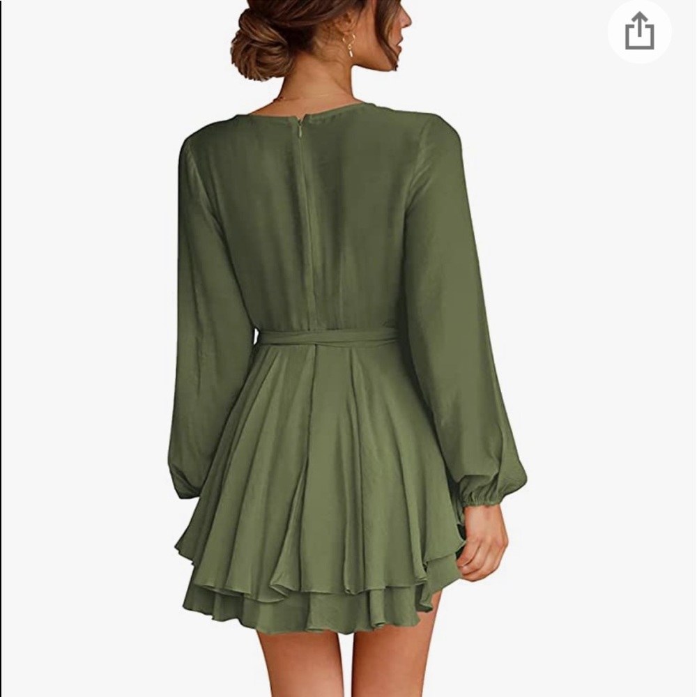 V-Neck Bohemian Wrap Tie Dress - Picture 5 of 9